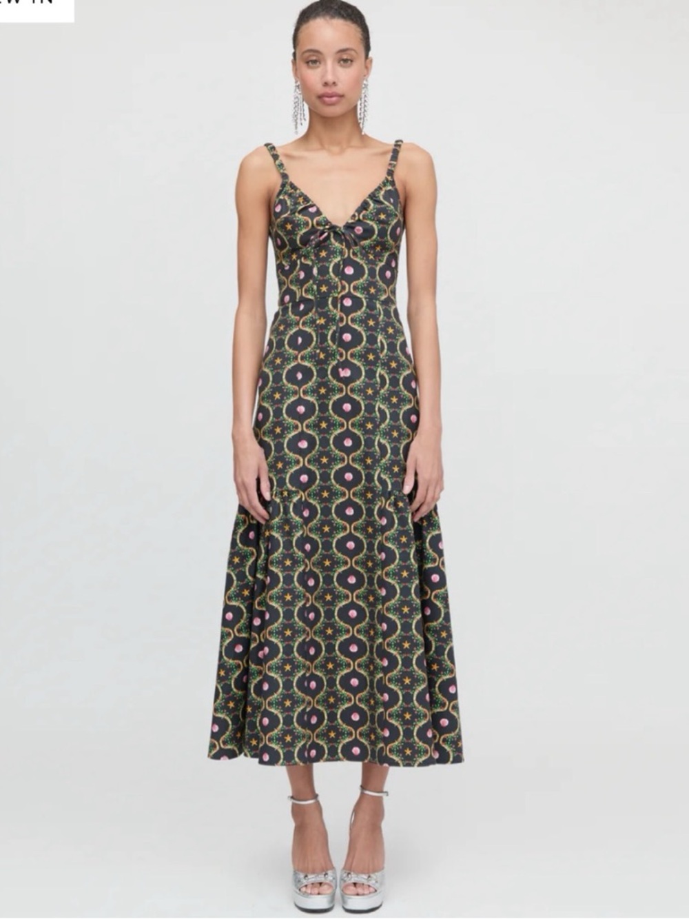 Hill House Lillie Dress in Black Cisco Trellis